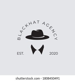 Black Hat Man Logo Vector Illustration
