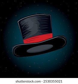 Sombrero negro sobre un fondo oscuro