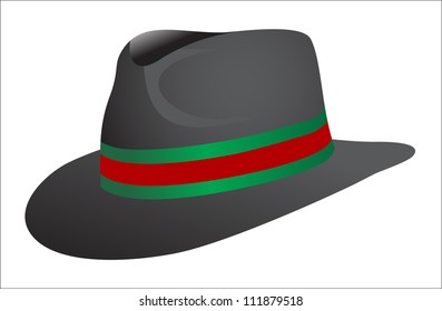 Black hat on the white background