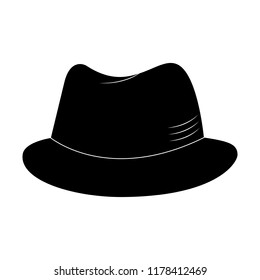 Black hat on white background, vector