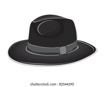 Black hat on the white background