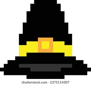 Schwarzer Hut Pixel-Vektorbild oder Clipart
