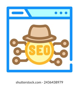 black hat seo color icon vector. black hat seo sign. isolated symbol illustration
