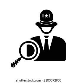 Black hat seo, and hacker icon. Black vector graphics.