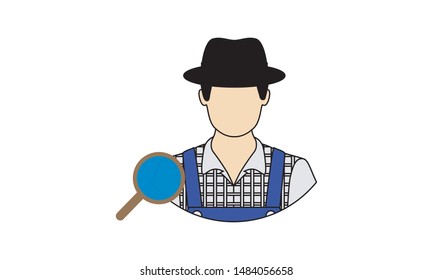 Black hat SEO icon. Unethical optimization and digital marketing usage. Vector illustration