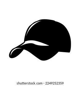 Black hat silhouette design illustration in black color on white background