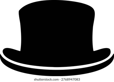 Black hat silhouette with white rim against white background