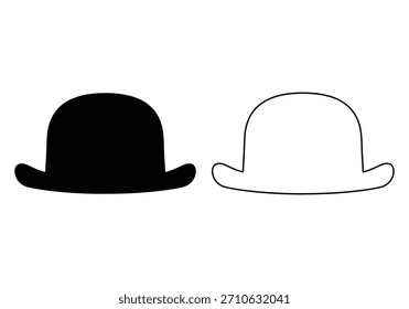 Black hat vector illustration headwear fashion icon design silhouette vector on white background.