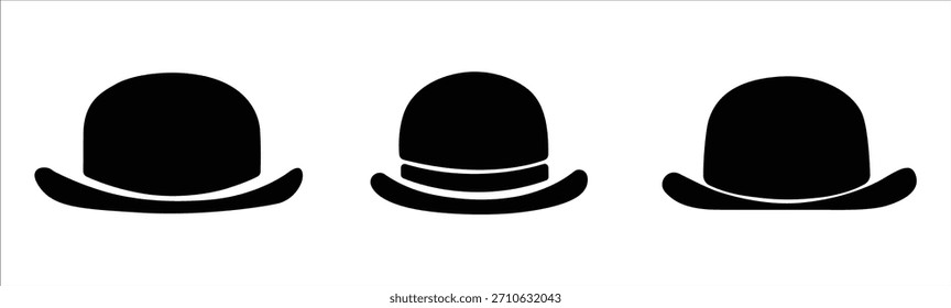 Vector de silueta de diseño de icono de moda de Ilustración vectorial de sombrero negro sobre fondo blanco.