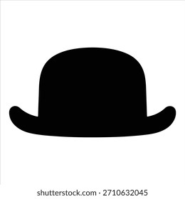 Vector de silueta de diseño de icono de moda de Ilustración vectorial de sombrero negro sobre fondo blanco.