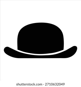 Vector de silueta de diseño de icono de moda de Ilustración vectorial de sombrero negro sobre fondo blanco.