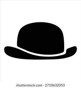 Vector de silueta de diseño de icono de moda de Ilustración vectorial de sombrero negro sobre fondo blanco.
