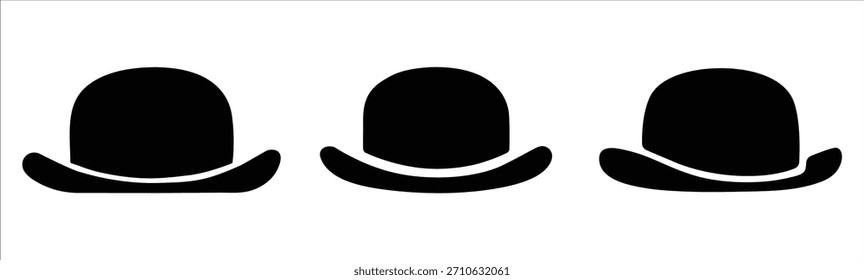 Vector de silueta de diseño de icono de moda de Ilustración vectorial de sombrero negro sobre fondo blanco.