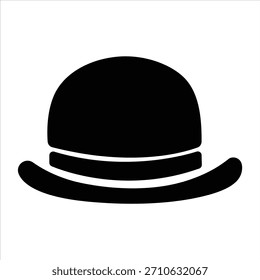 Vector de silueta de diseño de icono de moda de Ilustración vectorial de sombrero negro sobre fondo blanco.