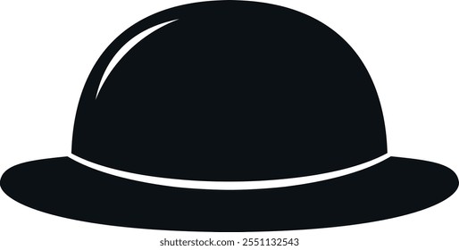 A black hat with a white rim