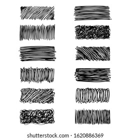 Black hatched rectangle, texture sketch.