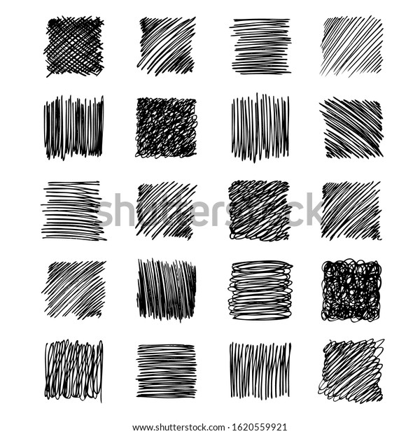 Black Hatched Square Texture Sketch Stock Vector (Royalty Free ...