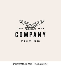 black hawk fly roar hipster vintage logo vector icon illustration