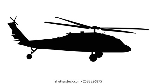 black hawk helicopter vector illustration icon.