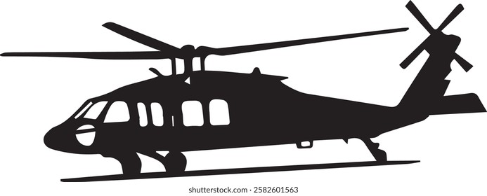 Black hawk helicopter Vector Logo