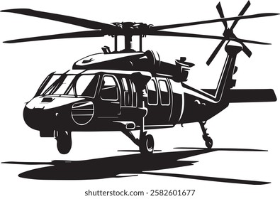 Black hawk helicopter Vector Logo