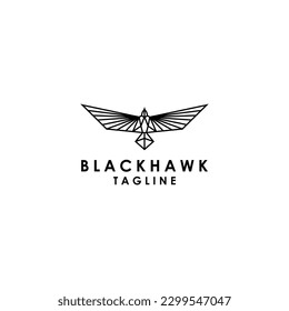 Icono de diseño de logotipo de halcón negro