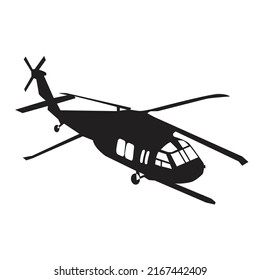 Black Hawk Military Helicopter Silhouette Vector Design