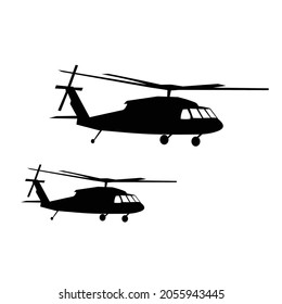 black hawk military helicopter transportation vector design