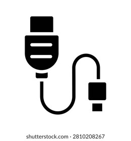 Black HDMI connector cable icon representing high quality digital video and audio interface