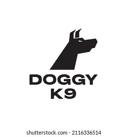 black head dog k9 logo design, vector graphic symbol icon sign illustration