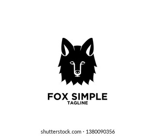 black head fox silhouette logo icon designs illustration template