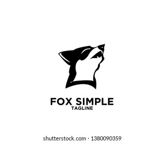 black head fox silhouette logo icon designs illustration template