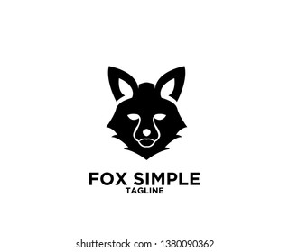 black head fox silhouette logo icon designs illustration template