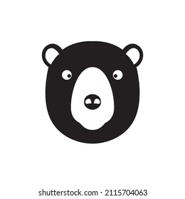 black head honey bear logo design, vector graphic symbol icon illustration