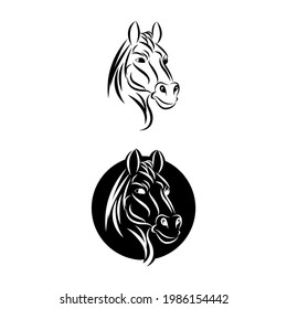 Schwarzes Pferd, Symbol, Vektorgrafik einzeln auf weißem Hintergrund. EPS10