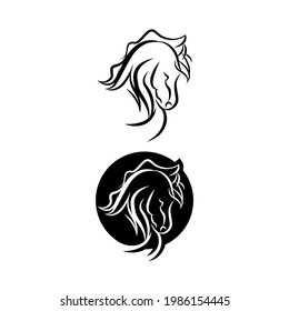 Black head horse icon vector isolated on white background. EPS 10