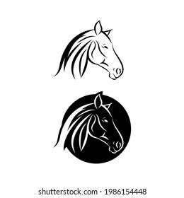 Black head horse icon vector isolated on white background. EPS 10