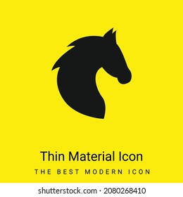 Cabeza negra Vista lateral de caballo con pelo de caballo mínimo material amarillo brillante icono