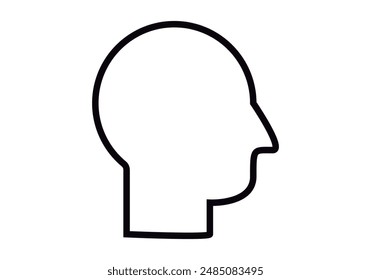 Icono de cabeza negra sobre fondo blanco