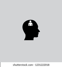 Black Head with man. Modern flat design for mobile and web design.Vector isolated illustration