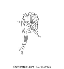 black head medusa minimalist logo