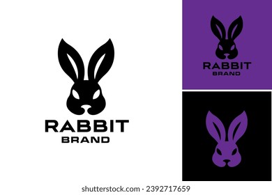 Black Head Rabbit logo template. This asset consists of a repeated pattern of illustrated rabbits. It is suitable for Easter-themed designs, children's products, springtime graphics