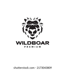 black head wild boar logo design vector graphic symbol icon illustration creative idea