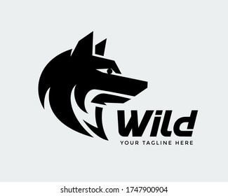black head wolf Modern style logo design inspiration