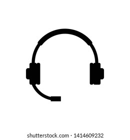 Black headphone icon symbol vector