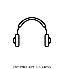 Black headphone icon symbol vector