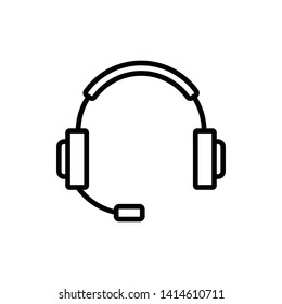 Black headphone icon symbol vector