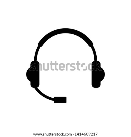 Black headphone icon symbol vector