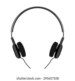 Black headphone isolated on white