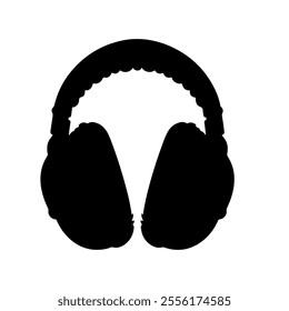 Black headphone silhouette vector design.